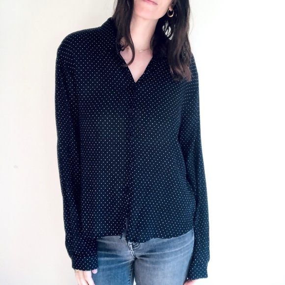 Polka dot silk button down - Picture 2 of 16